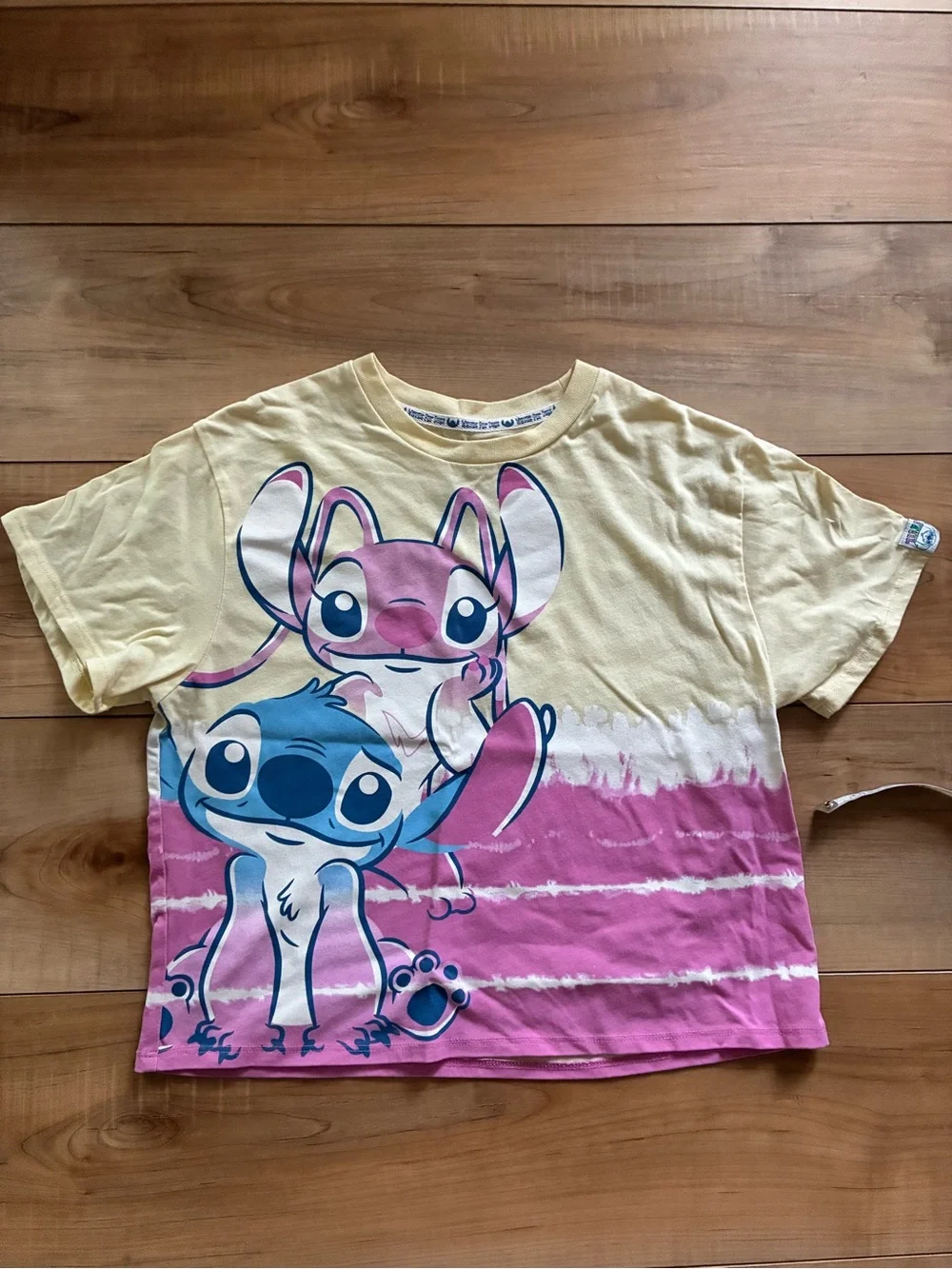 Disney Yellow & Pink Stitch Tie-Dye Graphic Tee